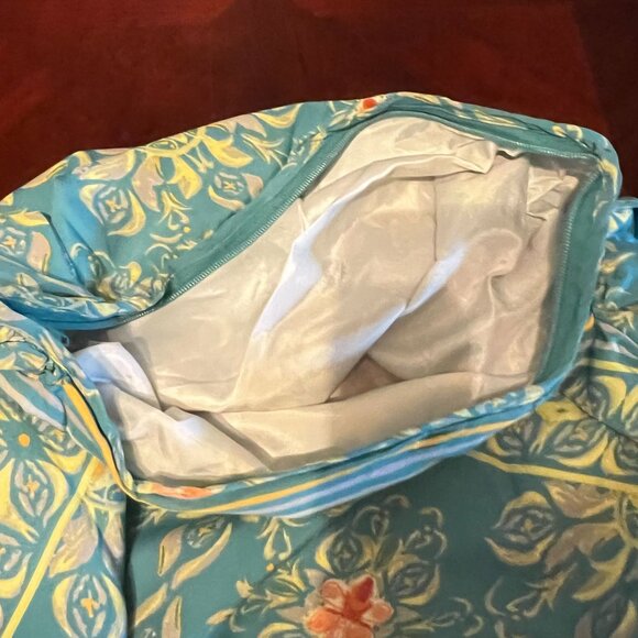 Modaposa Hobo‎ Beach Bag W/ Zip Closure Floral Print Blue & Yellow - Picture 6 of 6